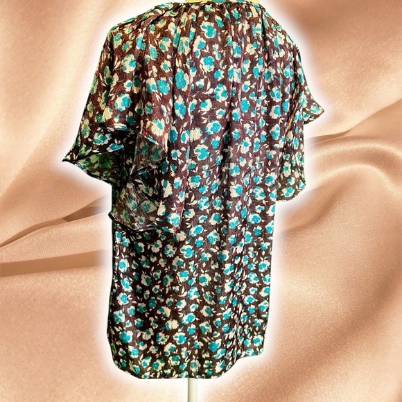 NWT Ramy Brook NY ‘Sidney’ Tie Neck Silk-Blend Top in “Roco” Floral Size Small - Picture 8 of 16